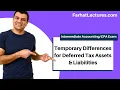 Temporary Tax Differences for Deferred Tax Assets and Liabilities