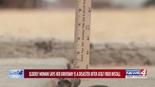 Elderly woman says her driveway is a disaster after AT T fiber install