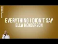 Ella Henderson - Everything I Didn't Say (Official Karaoke Instrumental) | SongJam