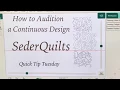 How to Audition Continuous Quilting Designs for Borders E2E or B2B Quick Tip Tuesday by Paola Jo