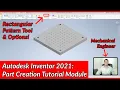 Rectangular Pattern Tool - Autodesk Inventor Part Tutorial Autodesk Inventor 2021 IN DEPTH