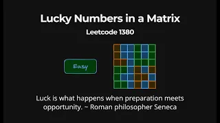 Lucky Numbers in a Matrix - Leetcode 1380