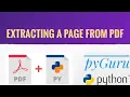 pyPDF 6 Extract a single page from a pdf pyGuru