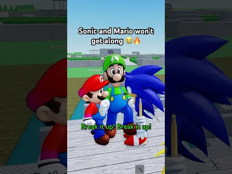 SONIC and MARIO WON’T GET ALONG 😭🔥 #roblox #micup #sonic