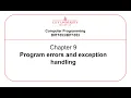 Chapter 9 Program errors and exception handling