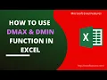 how to use DMAX DMIN function in excel