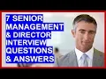 Lagu 7 SENIOR MANAGER / DIRECTOR Interview Questions and Answers!