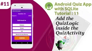 11 Multiple Choice Quiz App with SQLite Integration Part 11 - Code the Quiz logic