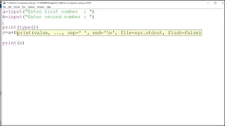 Python Program to Add two numbers by user input in Python