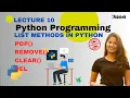 How to remove any element from python list pop remove clear and del keyword
