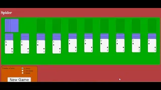 Simple Spider Card Game in JavaScript