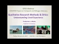 Qualitative Research Methods and Ethics Understanding Lived Experience