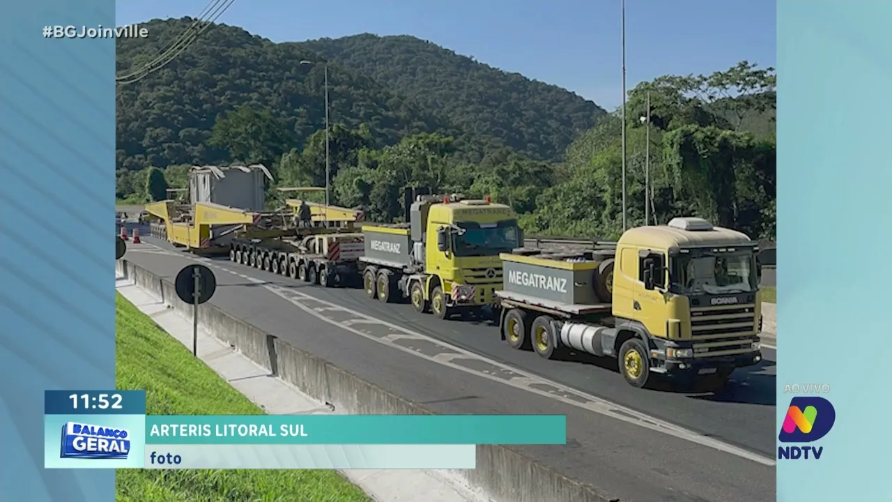Transporte de carga afeta trânsito na BR-101