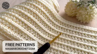 SUPER EASY Crochet Pattern For Beginners Crochet Stitch For Baby Blanket Bag Scarf 