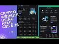 Create a Responsive Crypto Website using HTML CSS JavaScript with Source Code Footer Section Code