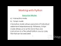 Modes of Python script and interactive