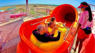 Sliding into the Bowl Water Slide at Wild Rivers Waterpark  