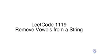 LeetCode 1119 Remove Vowels from a String