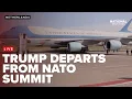 Download Lagu President Donald Trump departs Netherlands, en route to White House after NATO Summit