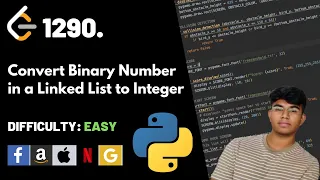 Convert Binary Number in a Linked List to Integer Leet code 1290 Theory explained Python code