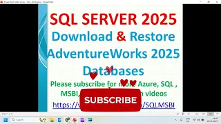 How to download and restore Adventure Works Databases in SQL Server 2025