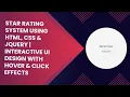 Star Rating System with HTML CSS jQuery Step-by-Step Guide