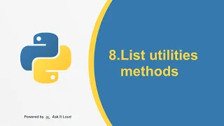 Python Day 8-List-All utility methods