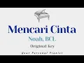 Lagu Mencari Cinta - NOAH ft. Bunga Citra Lestari (Original Key Karaoke) - Instrumental Cover with Lyrics