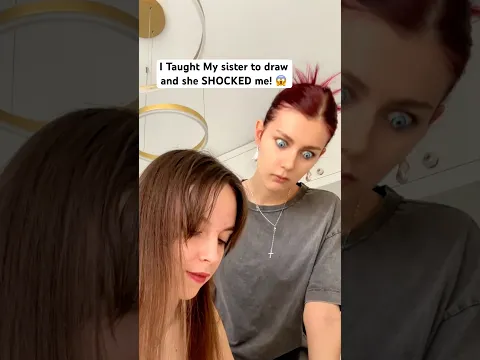 I Taught My sister to draw and she SHOCKED me! 😱