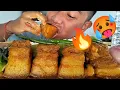 Download Lagu Spicy 🔥 fry pork meat mukbang pork ribs eating with rice and green chilli