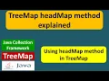 TreeMap headMap method explained Java Collection Framework