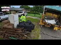 Bulky Trash Collection Rear Loader Garbage Truck ASMR 4K U