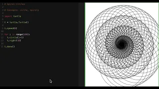 Spiral Circles in Python Turtle
