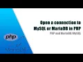 OPEN A CONNECTION TO MYSQL OR MARIADB IN PHP