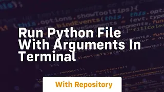 run python file with arguments in terminal