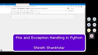 Session 6 - File and Exception Handling in Python