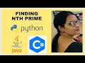 Finding nth Prime Code in Python Java and C