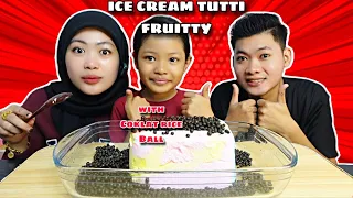 ICE CREAM TUTTI FRUITTY WITH CHOCOLATE RICE BALL 😋‼️