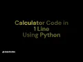 Calculator Program in 1 LINE using
