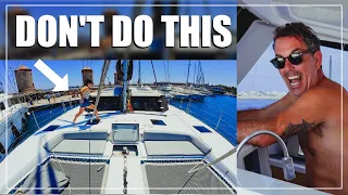 How NOT to ‘Med Moor’ a Catamaran- Learn From Our Mistakes | Sailing Greece