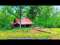 Arkansas Cabin on 9 Acres Creekside Log Retreat in the Ozarks AR Real Estate Aspen Mansions