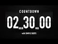 2 Hour 30 Minute Countdown Timer Flip Clock with Simple Beeps