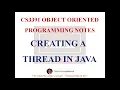 CREATING A THREAD NOTES CS3391 OBJECT ORIENTED PROGRAMMING NOTES 2021 REGULATION CSE