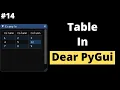 Table in Dear PyGui Dear PyGui Tutorial For Beginners
