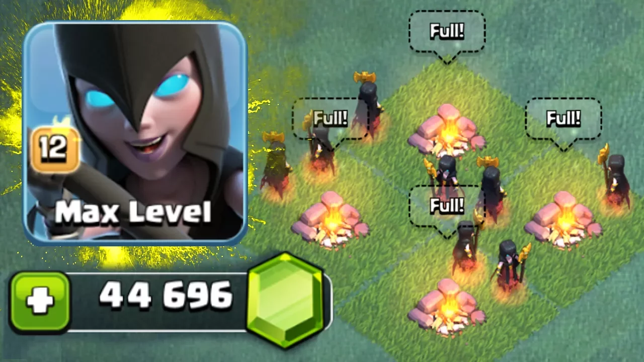 FINALLY! GEM TO MAX LEVEL 12 NIGHT WITCHES! - Clash Of Clans - BUILDERS HALL 6 MAX GAME PLAY!