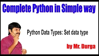 Fundamental Data Types Python Data Types Set data type by Durga Sir