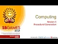 SBGAMES - COMPUTACAO 1 Procedural Generation