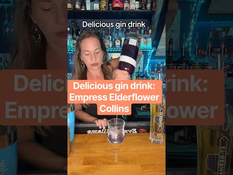 How to make a delicious gin drink! Let’s call it an Empress Elderflower Collins #bartender #gindrink