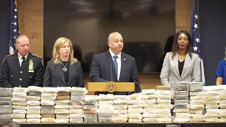 Commissioner Tisch and law enforcement partners make a public safety-related announcement