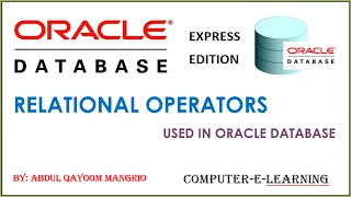 Relational Operators Used in Oracle Database 10g XE Computer e Learning